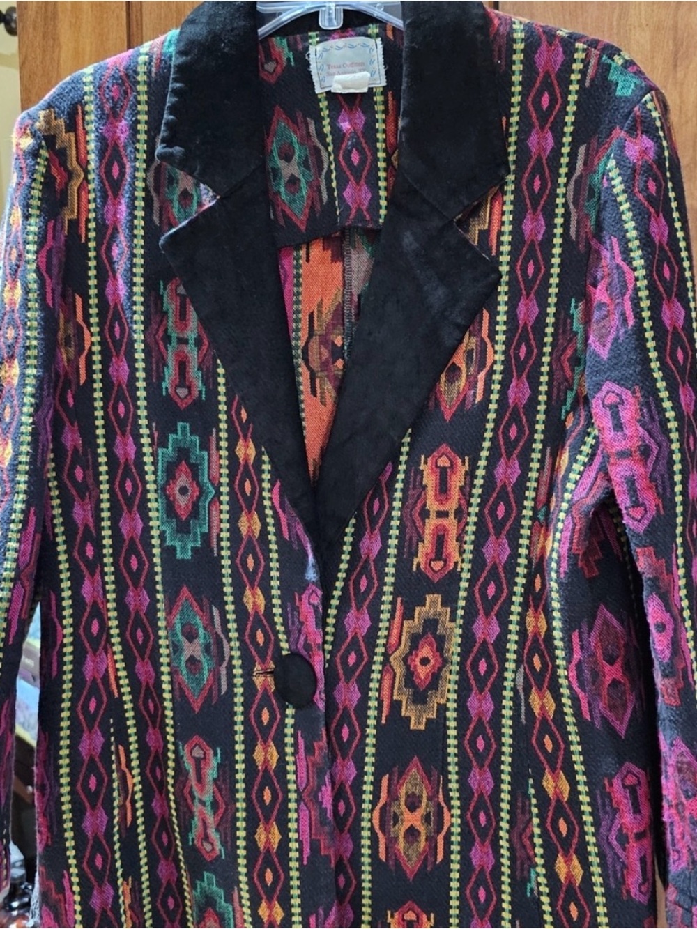 Vintage Texas Outfitters southwest Blazer with Black Velvet Collar